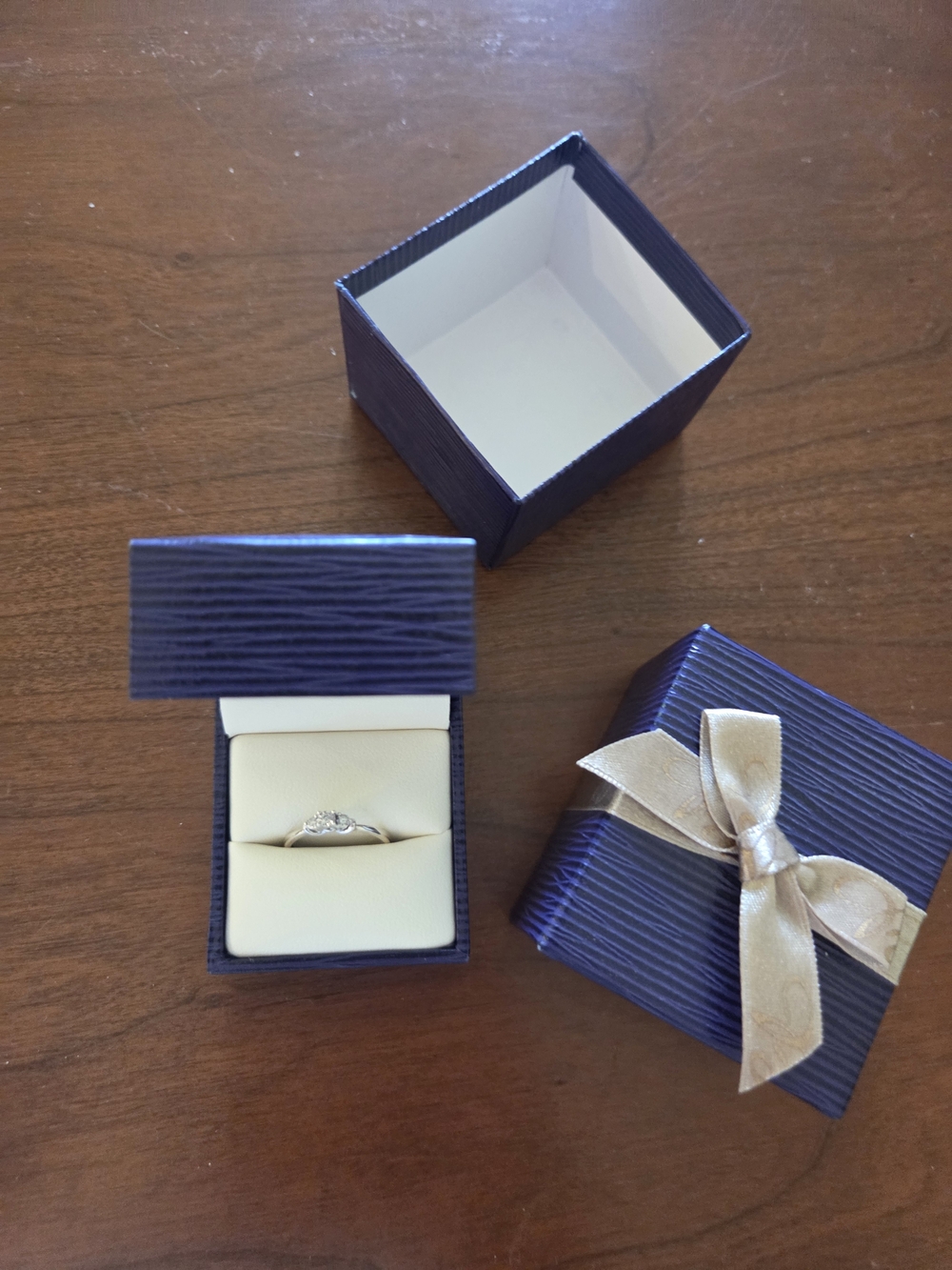 Ben Moss Classic Silver Engagement Ring in Cream Box
